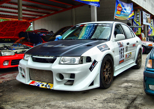 A Mitsubishi Evolution 6 at