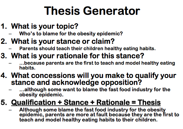 two key concepts that will help write an effective thesis statement