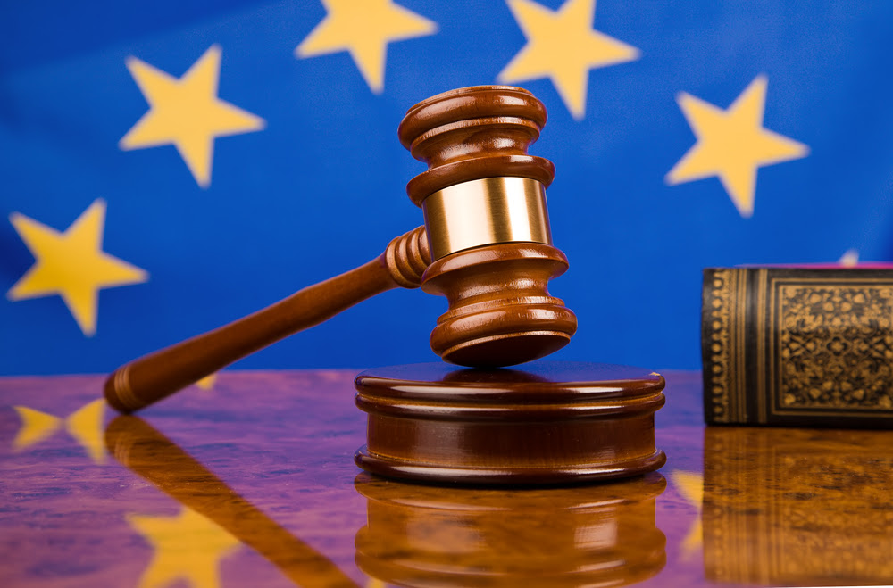 European Union EU flag gavel justice