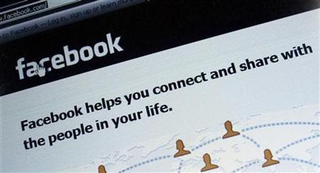 An illustration picture shows the log-on screen for the website Facebook, in Munich February 2, 2012. REUTERS/Michael Dalder