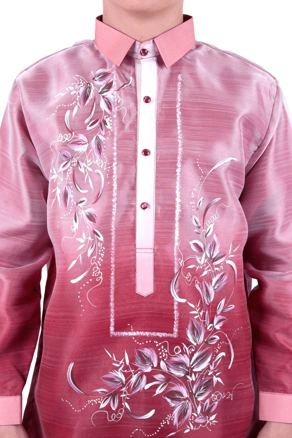 Organza Pina Barong Tagalog with Lining Maroon 005 Organza Pina Barong Tagalog with Lining Maroon 005