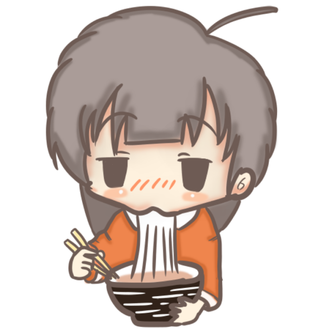 うどんを食べるolのフリーイラスト ぴぴ
