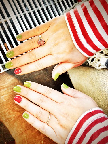 green and pink
