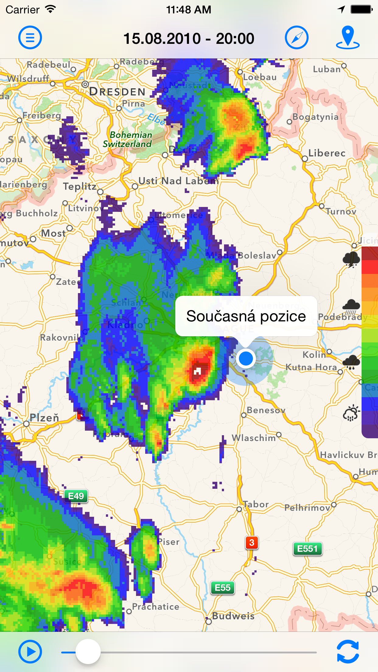 Online radar bourky