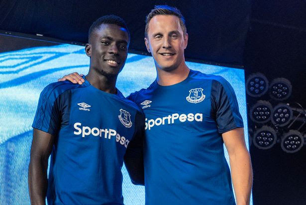 Idrissa Gueye and Phil Jagielka launch the Everton kit for the 2017/18 season.