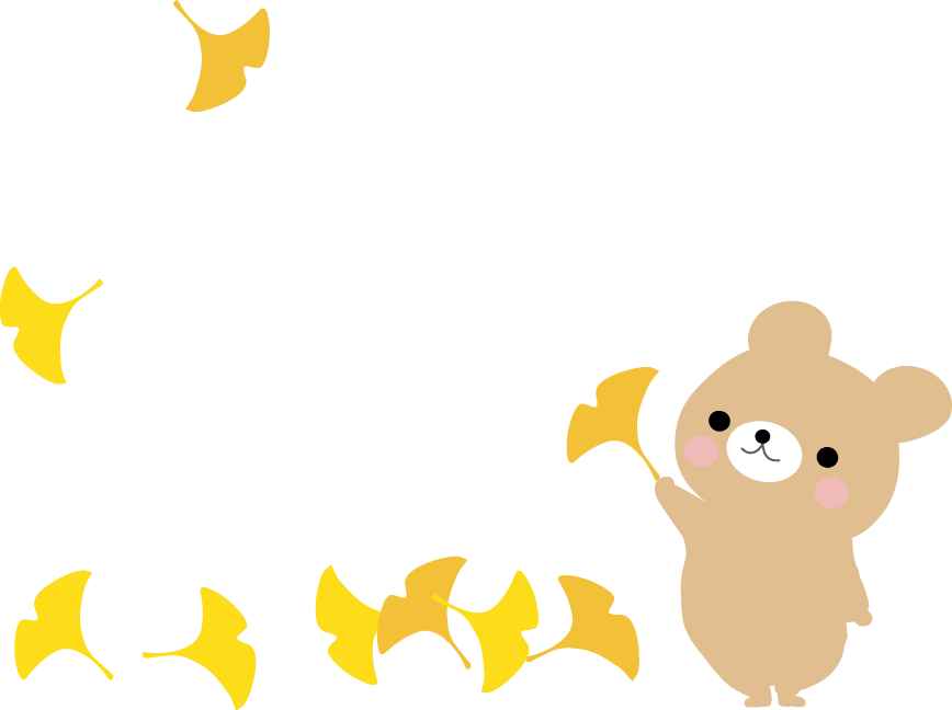 落ち葉 紅葉 イチョウ 銀杏の秋のイラスト 無料イラスト フリー素材