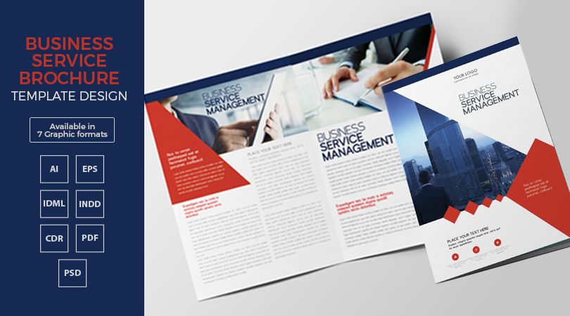 Business Service Bi Fold Brochure Template Design in Ai Business Service Bi Fold Brochure Template Design in Ai