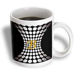 Letter B Monogram On Modern Silver n Black - 15oz Mug