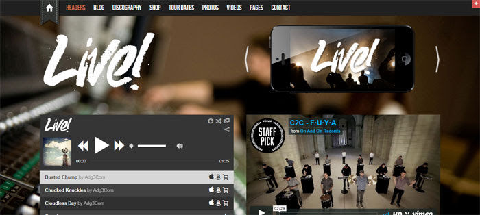 Live WordPress Themes for Musicians (46 WP Themes)