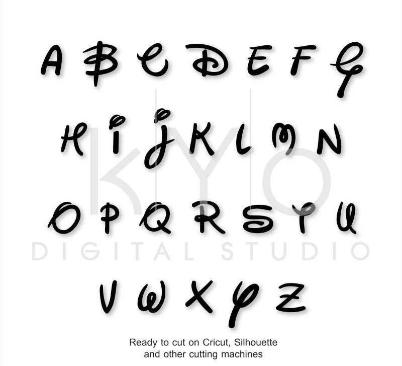 Download Disney font alphabet letters svg png dxf files ...