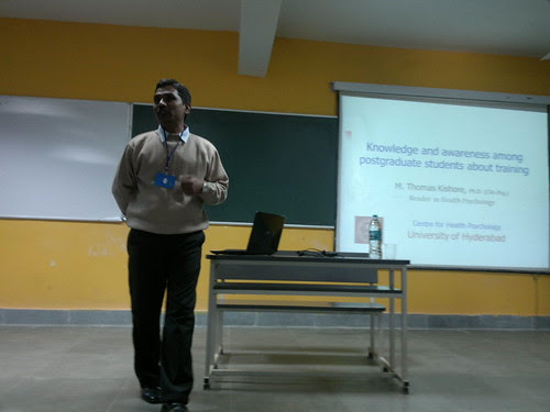 Dr. Thomas Kishore presenting his paper in IAOP being held in NIT by Bhakua