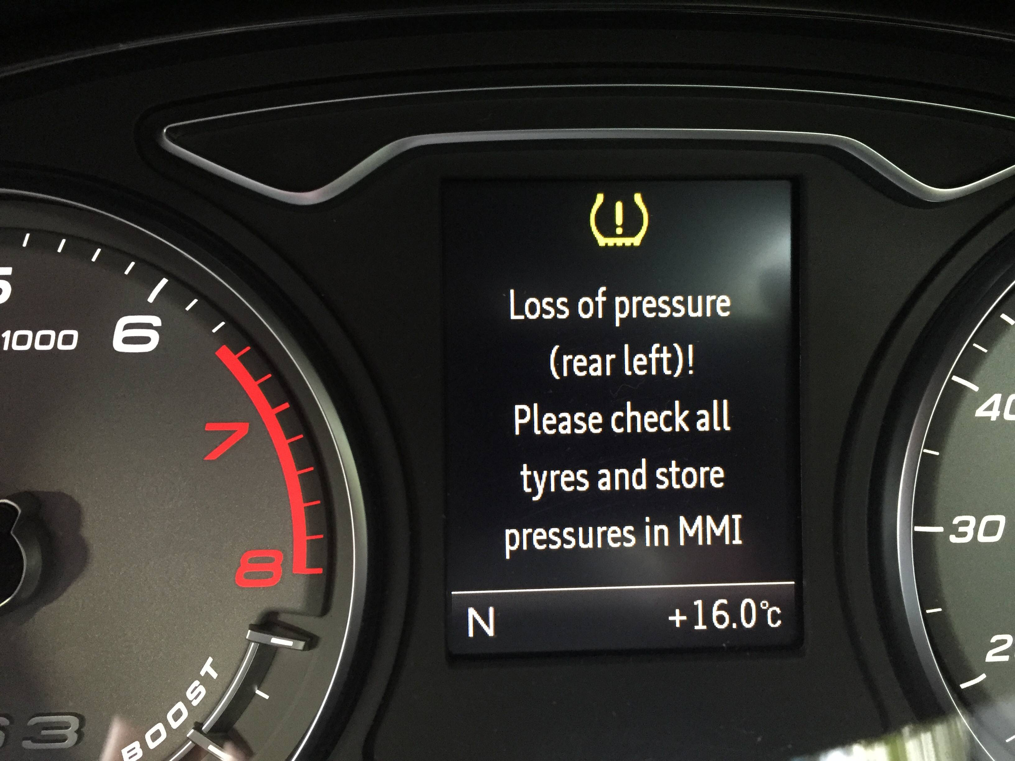Audi A3 2010 Tyre Pressure