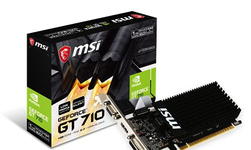 Cheapest 🛒 MSI GAMING GeForce GT 710 1GB GDRR3 64-bit HDCP Support DirectX 12 OpenGL 4.5 Heat Sink Low Profile Graphics Card (GT 710 1GD3H LPV1)