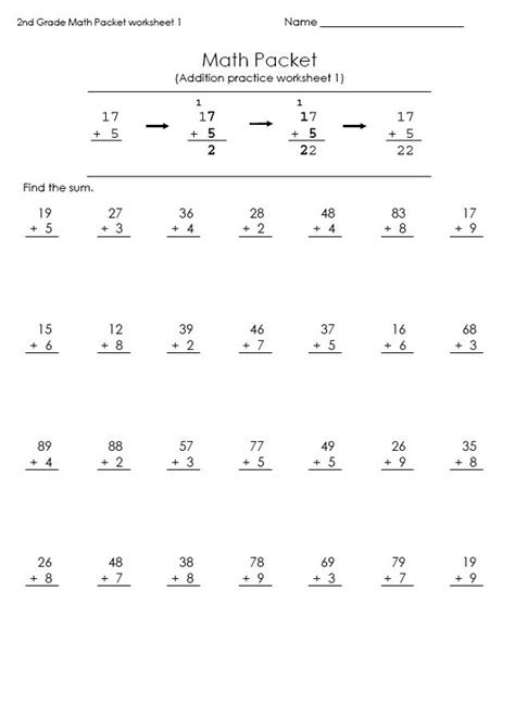  math problems 2nd grade learning printable