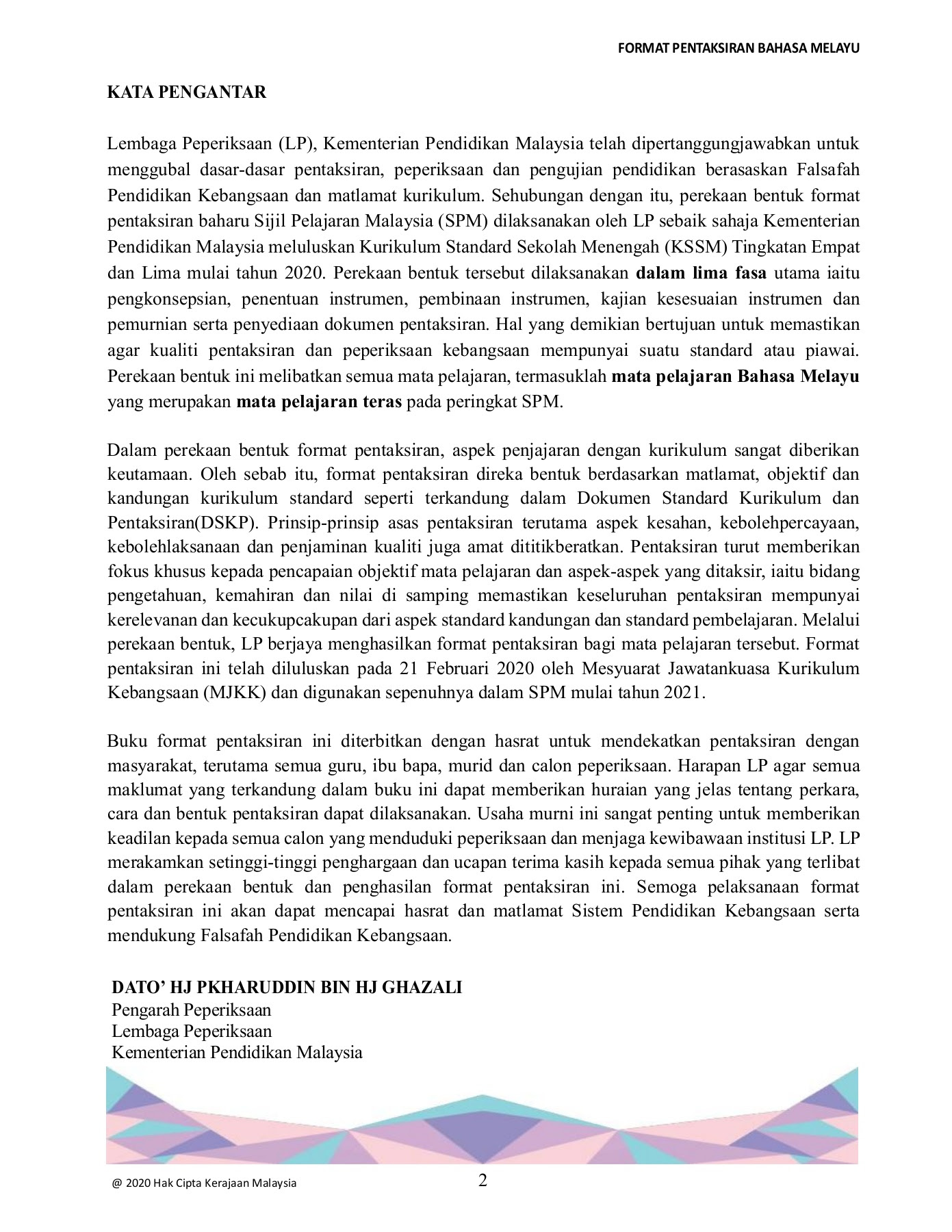 Format Pentaksiran Bm Spm 2021