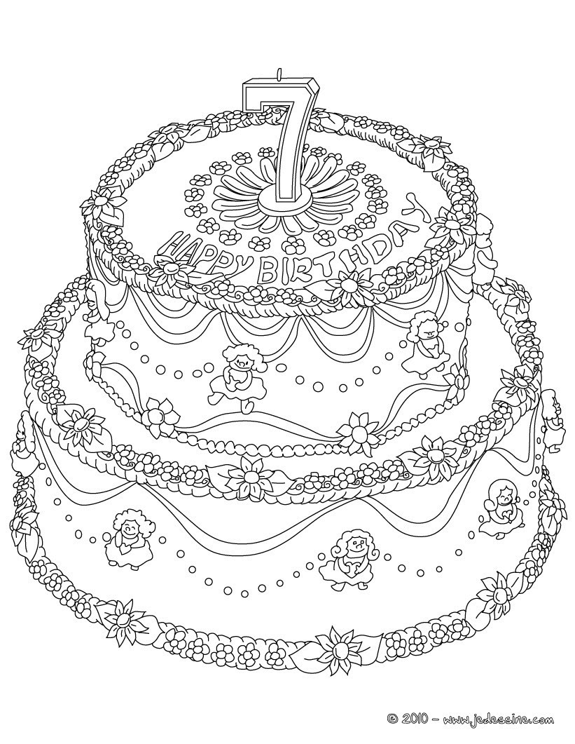 Coloriage Gateau D Anniversaire Coloriages Coloriage A Imprimer Gratuit Fr Hellokids Com