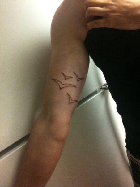 New Tattoo. 4 Birds to represent my mom, dad, brother, sister.