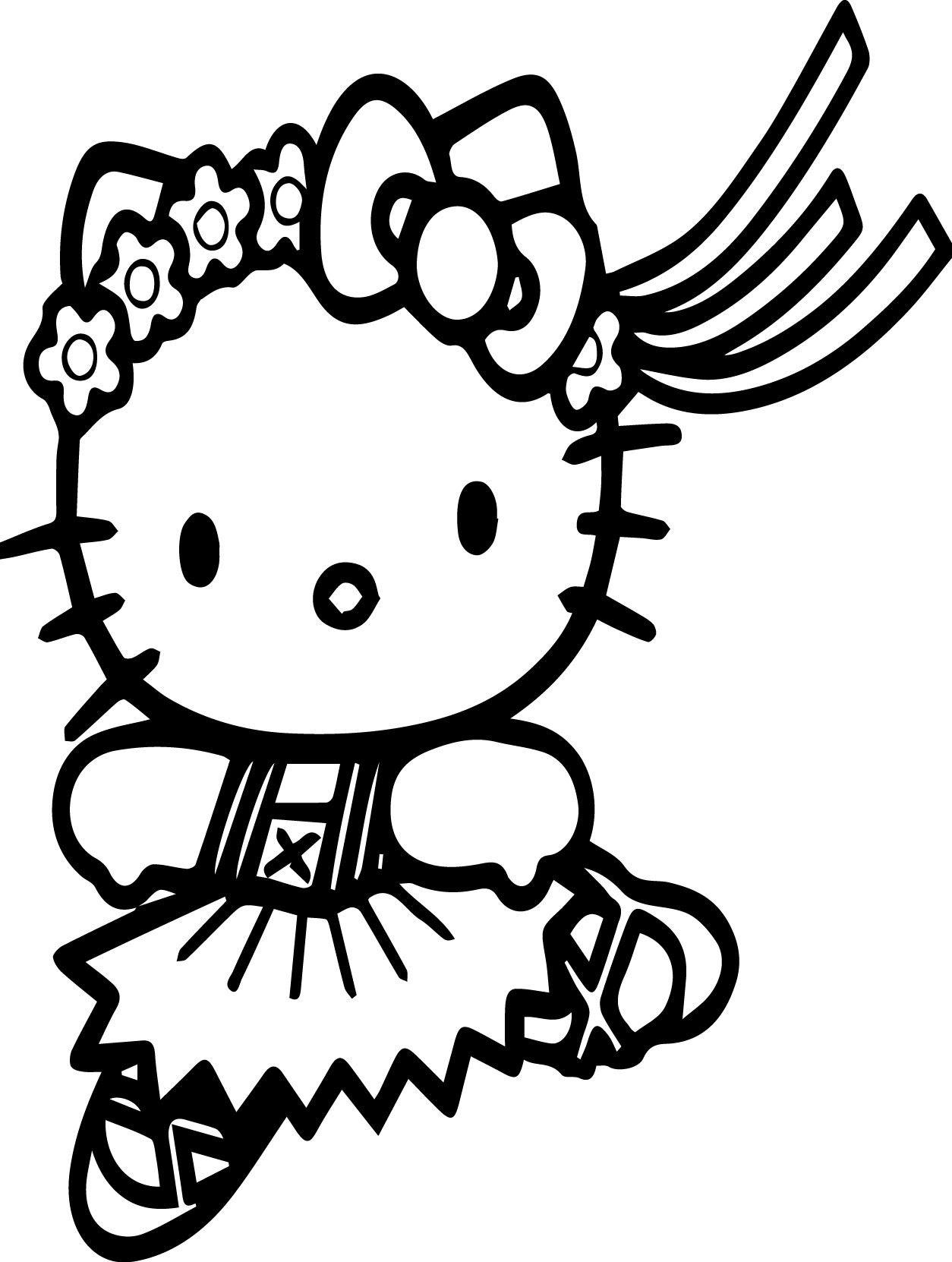 Hello Kitty Run Coloring Page