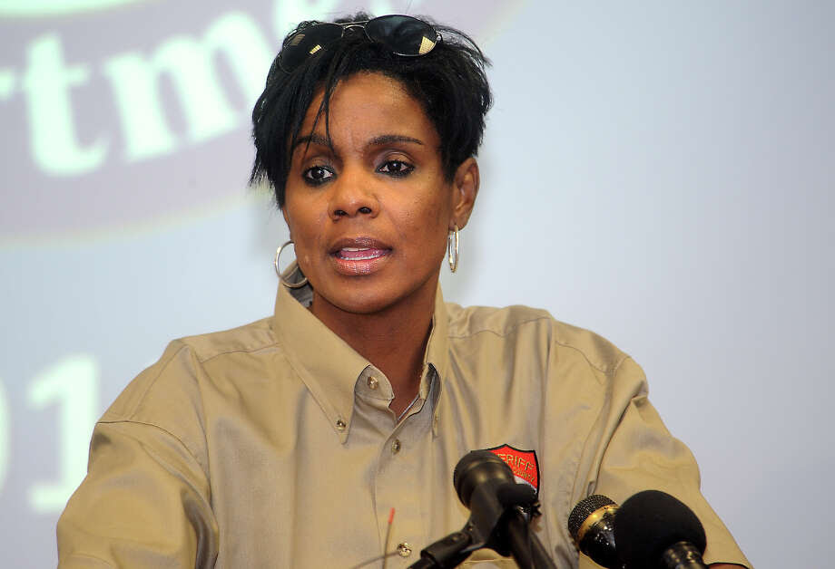 Jefferson County Sheriff's Department Chief Deputy Zena Stephens informs the media about some of the details of the deadly courthouse shooting during a press conference in Beaumont, Wednesday, March 14, 2012. Tammy McKinley/The Enterprise Photo: TAMMY MCKINLEY