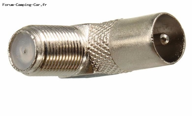 TV adaptateur coaxial antenne F DVB-T coudé