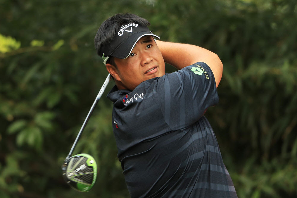 Kiradech Aphibarnrat (Thailand) drives on the ninth during the first round of the WGC - HSBC Champions at Sheshan International Golf Club. Photo: Andrew Redington/Getty Images