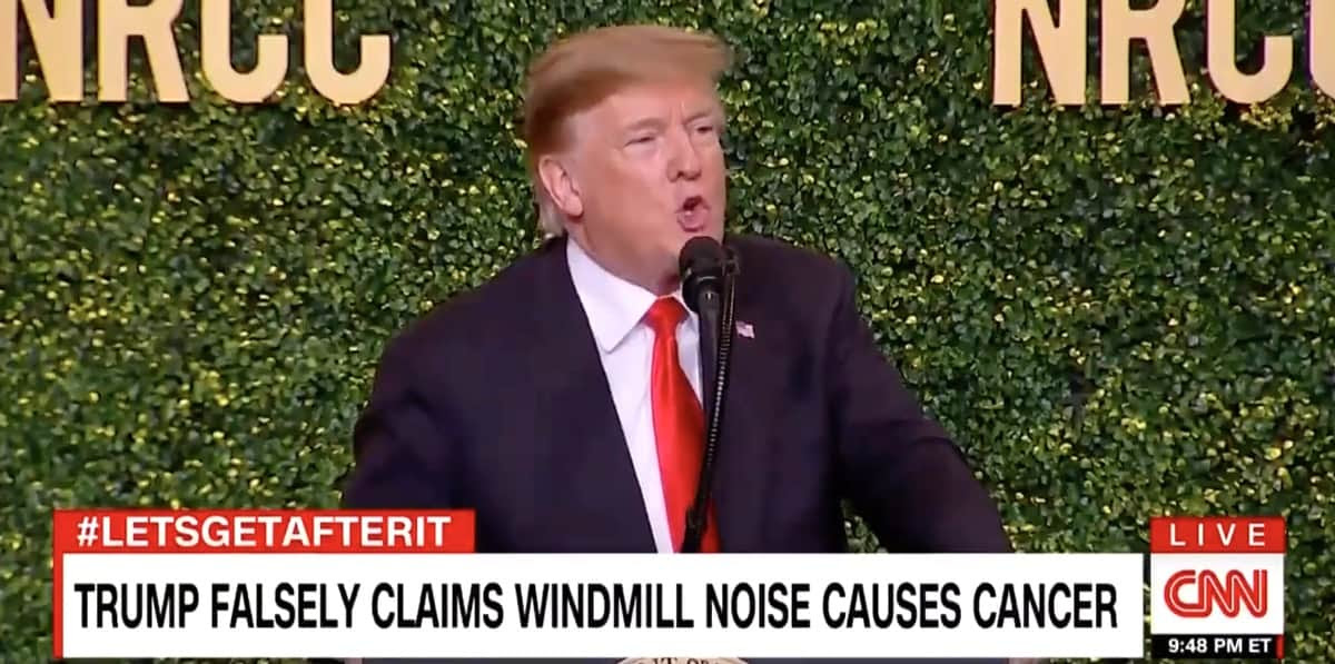 Windmill noise cancer trump