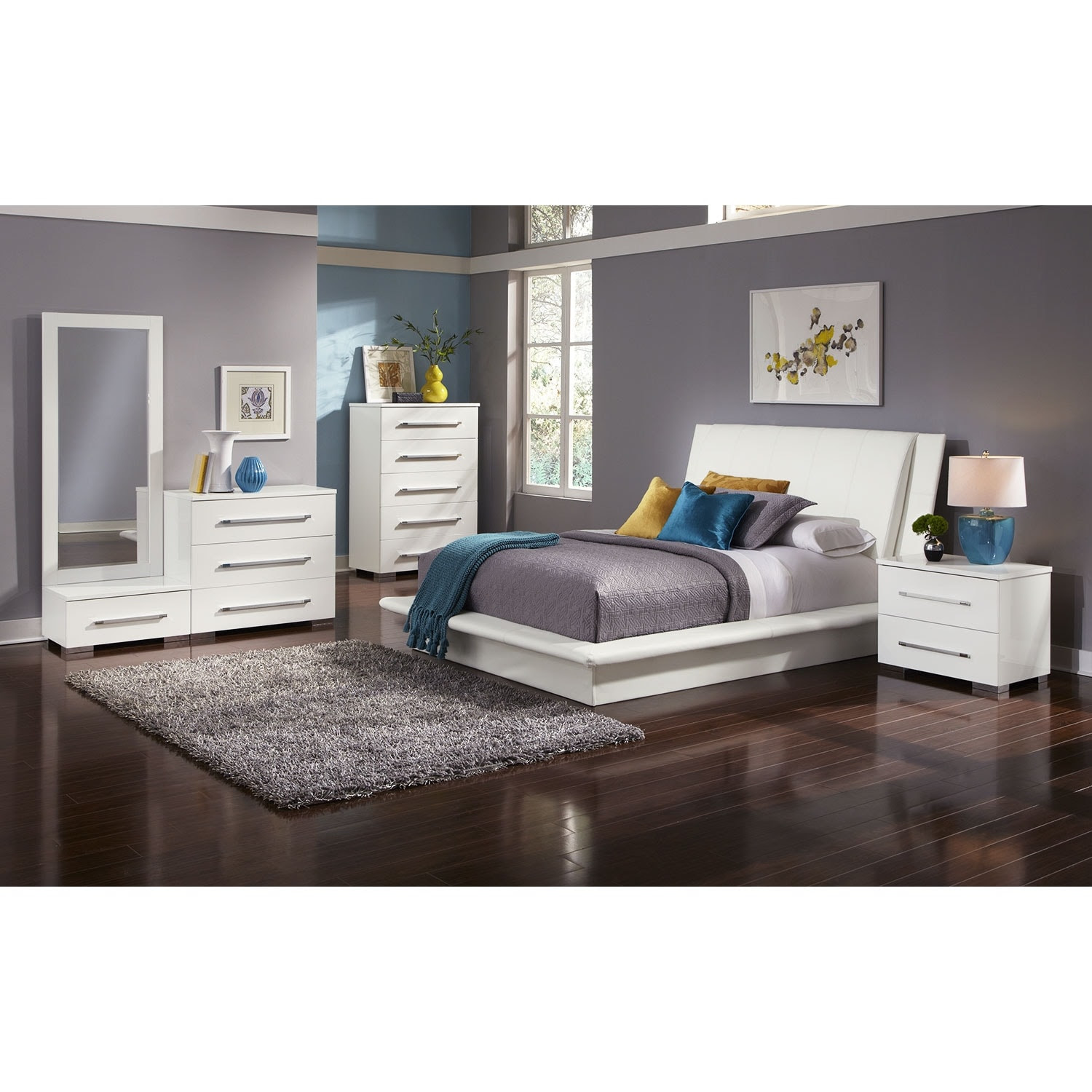 Dimora White 7 Pc. Queen Bedroom Alternate  Value City Furniture