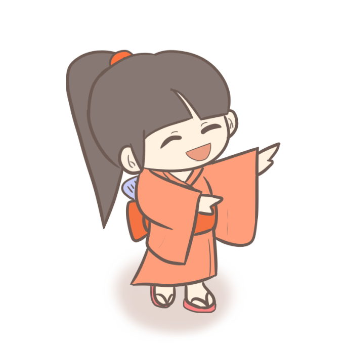 試作版 盆踊りを踊る女の子のイラスト ぴぴ
