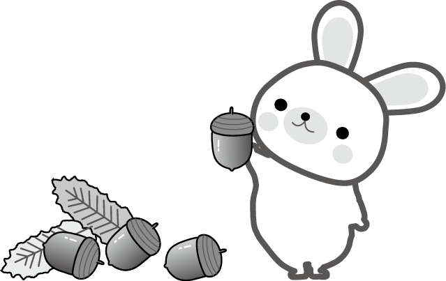 秋のイラスト 無料イラスト フリー素材 ドングリと動物たち