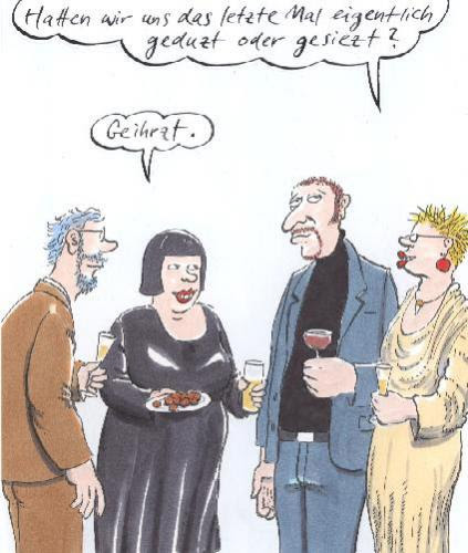 Cartoon: Sie (medium) by woessner tagged party,people,talking,du