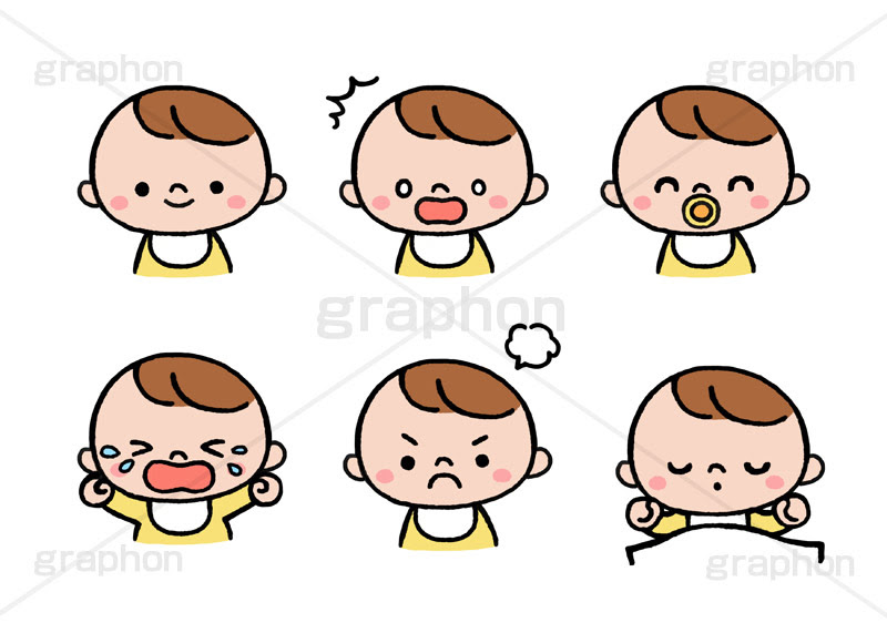 赤ちゃんのイラストセット グラフォン無料素材