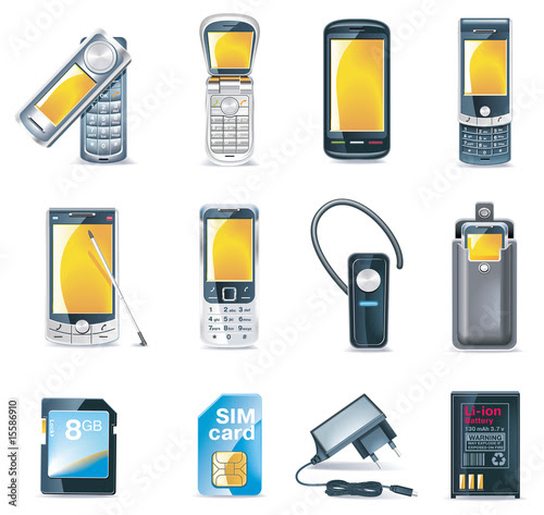 mobile icon. Vector mobile phones icon set