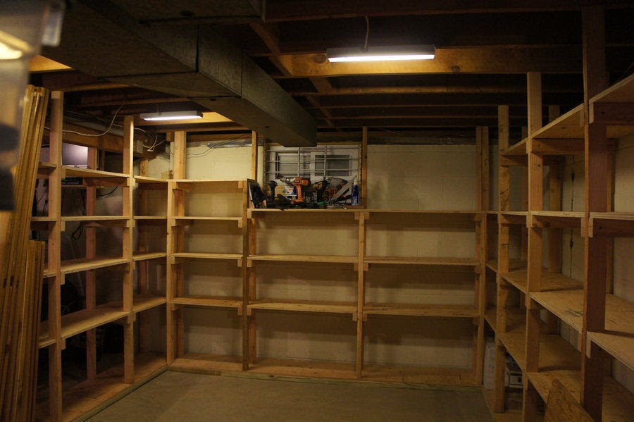 Woodwork Wooden Basement Shelves Plans PDF Plans