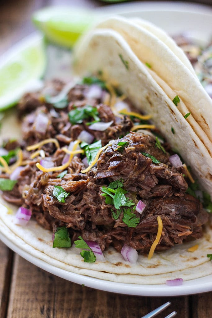 Slow Cooker Chuck Roast Tacos Slow Cooker Shredded Beef Tacos The Cooking Jar