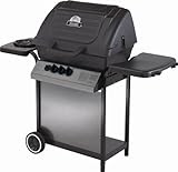 Broil-Mate Model 155164 Liquid Propane 44,000 BTU Gas Grill with 10,000 BTU Side Burner, Black and Black Chrome