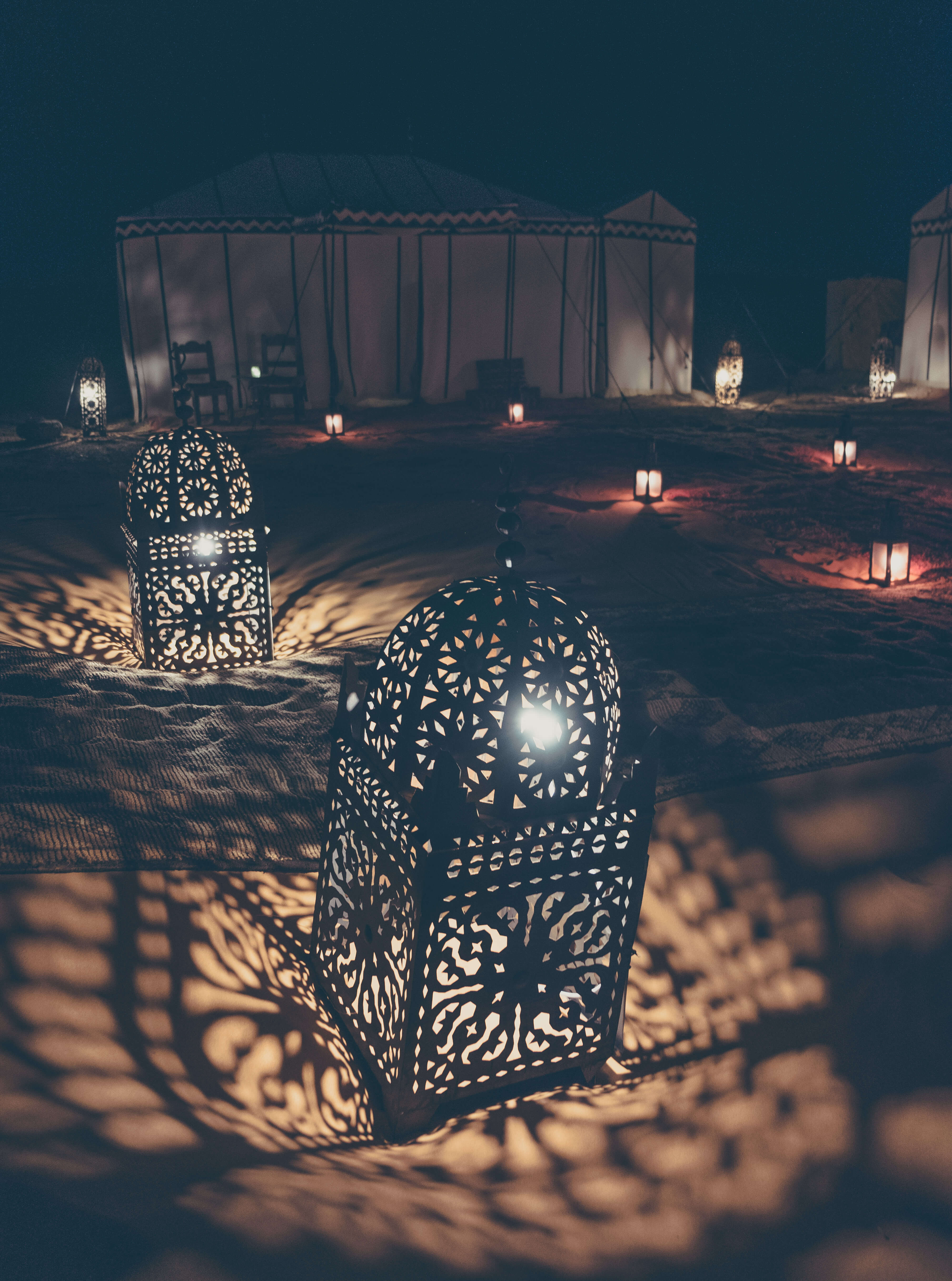 night details at luxury desert camp
