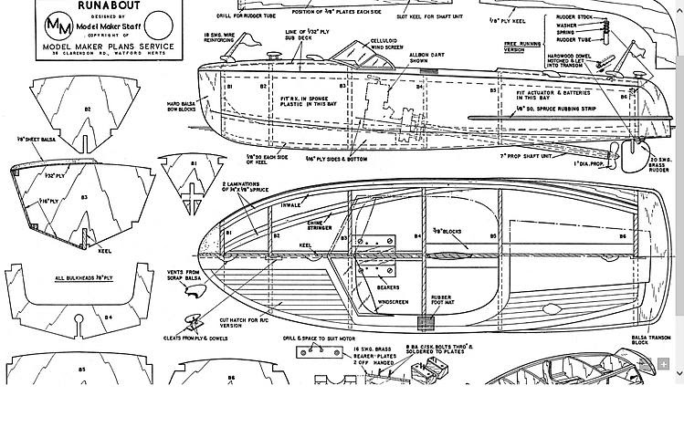 Runabout model boat plan Plans - AeroFred - Download Free ...