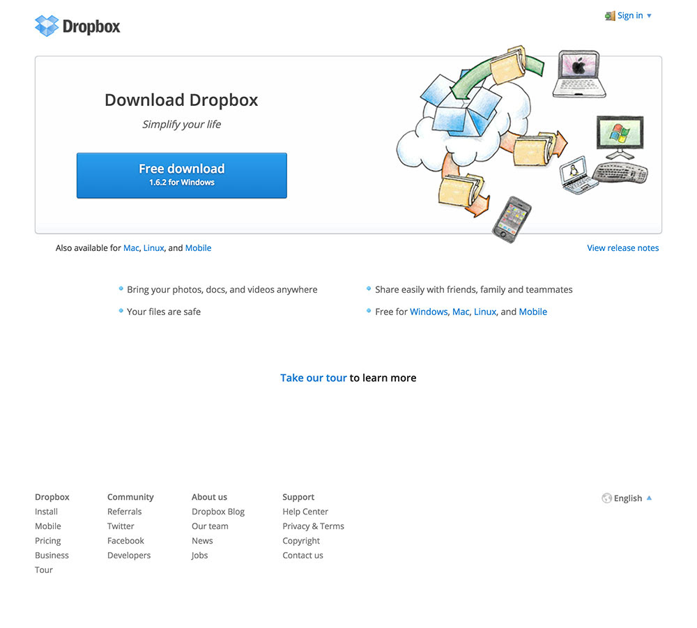 UX Timeline  Dropbox  Back to the past!