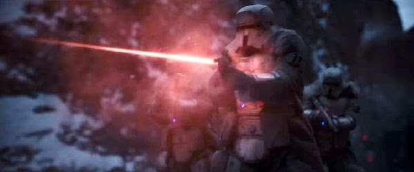 Standing atop the Conveyex, Stormtroopers open fire in SOLO: A STAR WARS STORY.