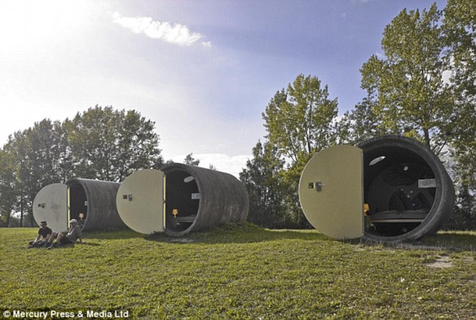 There are three 'suites' located in a public park in the Austrian city of Ottensheim, while there are five suites located in Bernepark, Germany (pictured)