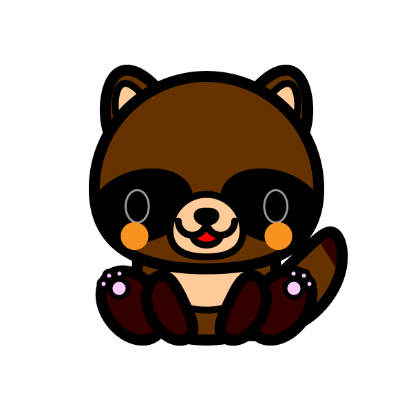 かわいいたぬきの無料イラスト 商用フリー オイデ43