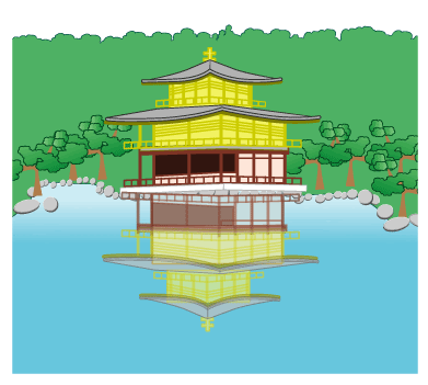 イラストレータ作品 金閣寺