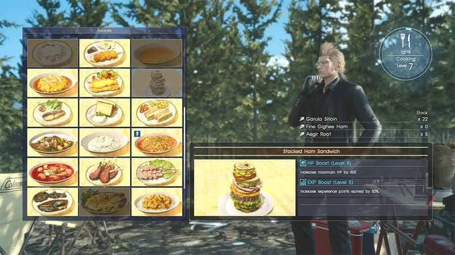 Final Fantasy Xv Recipes Foods That Boosts Experience