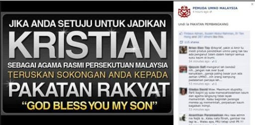 Laman Facebook Pemuda Umno pohon maaf diatas poster kontroversi