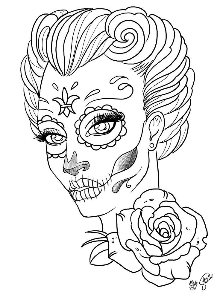 Download Sugar Skull Art Coloring Pages - Coloring Home