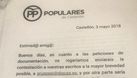 CASTELLÓN: El PSPV denuncia que el PP, a través de la Diputación, pida contratos de los ayuntamientos socialistas