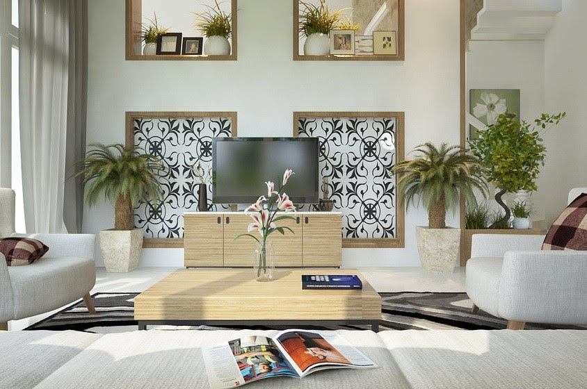 living room design green plants | Interior Design Ideas.