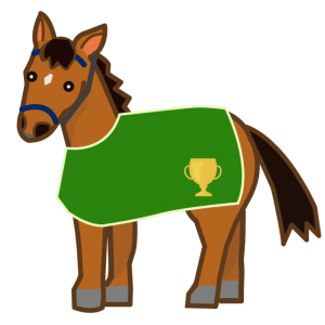 馬着を着用したかわいい馬のイラスト お馬の素材屋