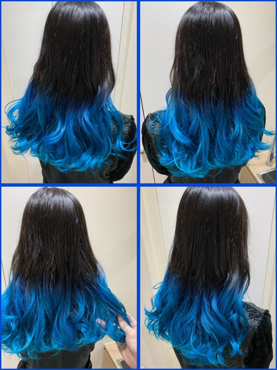 ネイビーブルーヘアカラー 青カラー ネイビーカラーにしてみたい方の参考カラー写真 グラデーションカラー インナーカラー ハイライトカラー Sherry 原宿美容室