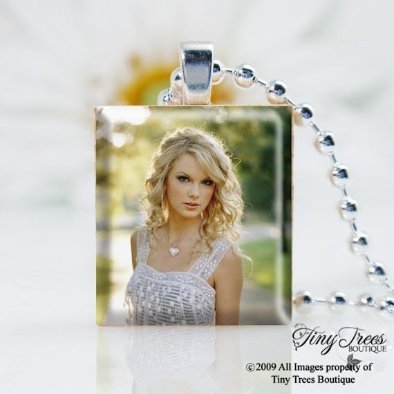 Sale -Recycled Scrabble Tile Pendant - Taylor Swift